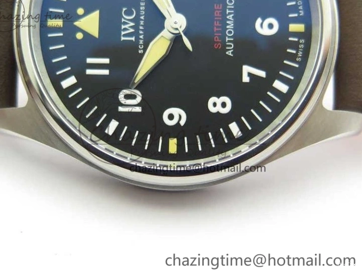 MIROTIME 0224 Original Pilot IW326803 SS MK 1:1 Best Edition Black Dial on Brown Leather Strap MIYOTA 7146